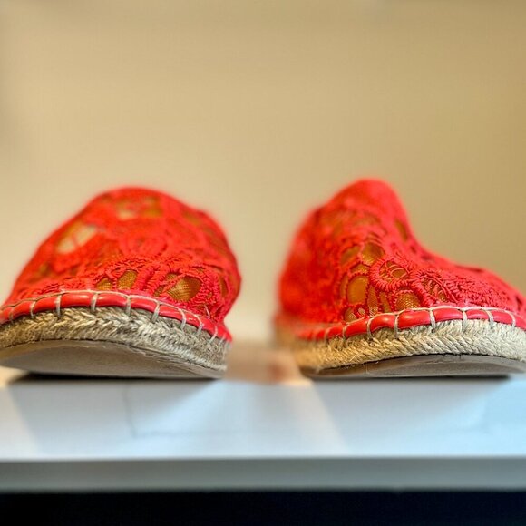 Merona Woman's Orange Lace Espadrilles Size 7 - Picture 5 of 11